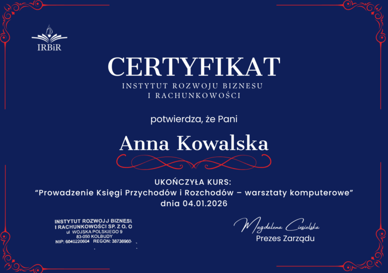 KPiR Instytut Rozwoju Biznesu i Rachunkowości