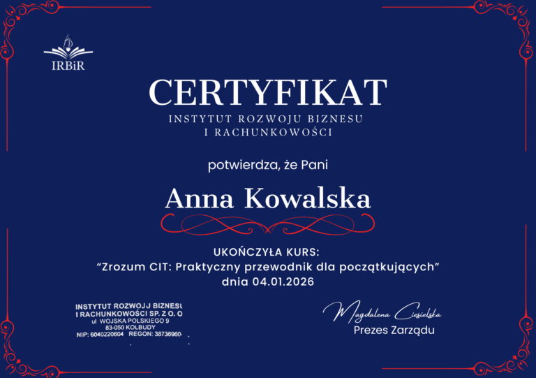 Zrozum CIT Instytut Rozwoju Biznesu i Rachunkowości